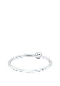 Simple polished silver ring with a small rounded bead detail on a white background.