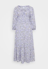 Gap Tall TIE NECK MIDI DRESS FAST - Robe de jour - purple/bleu marine ...