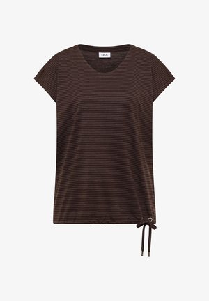 Cecil, DROP-SHOULDER SHIRT WITH CUT-OUT-DETAIL - T-shirt print - brown cacao