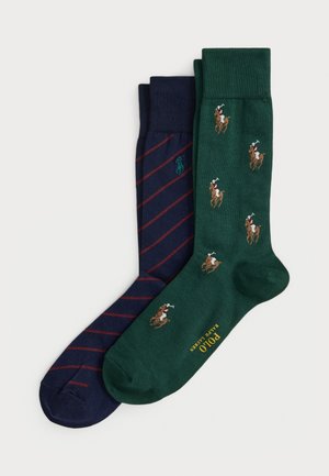 SIGNATURE PONY & STRIPED SOCK 2-PACK - Socken - hunter/wine/navy