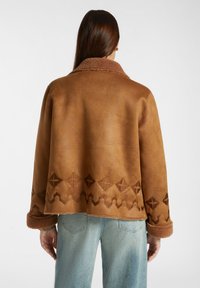 Elena Mirò CAPPOTTO  RICAMATO - Giacca in similpelle - marrone
