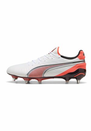 KING ULTIMATE  - Fußballschuhe Weicher Rasen - white- silver-glowing red- black