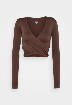 SEAMLESS BALET WRAP - Pitkähihainen paita - choc