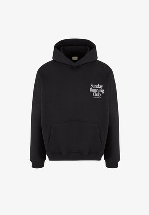 Another Cotton Lab SUNDAY RUNNING CLUB OVERSIZED - Kapuutsiga pusa - black