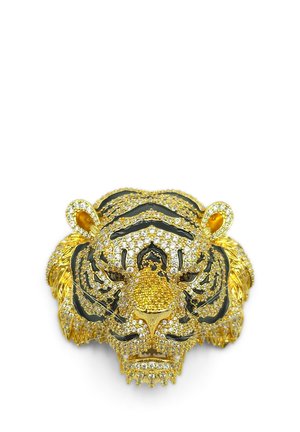 MAJESTIC TIGER - Broche - gold/schwarz & weiss