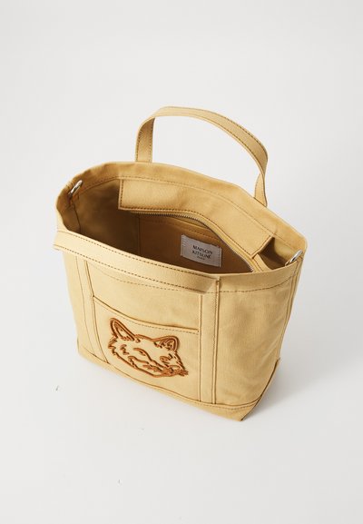 Maison Kitsuné FOX HEAD SMALL TOTE UNISEX - Torbica - cork