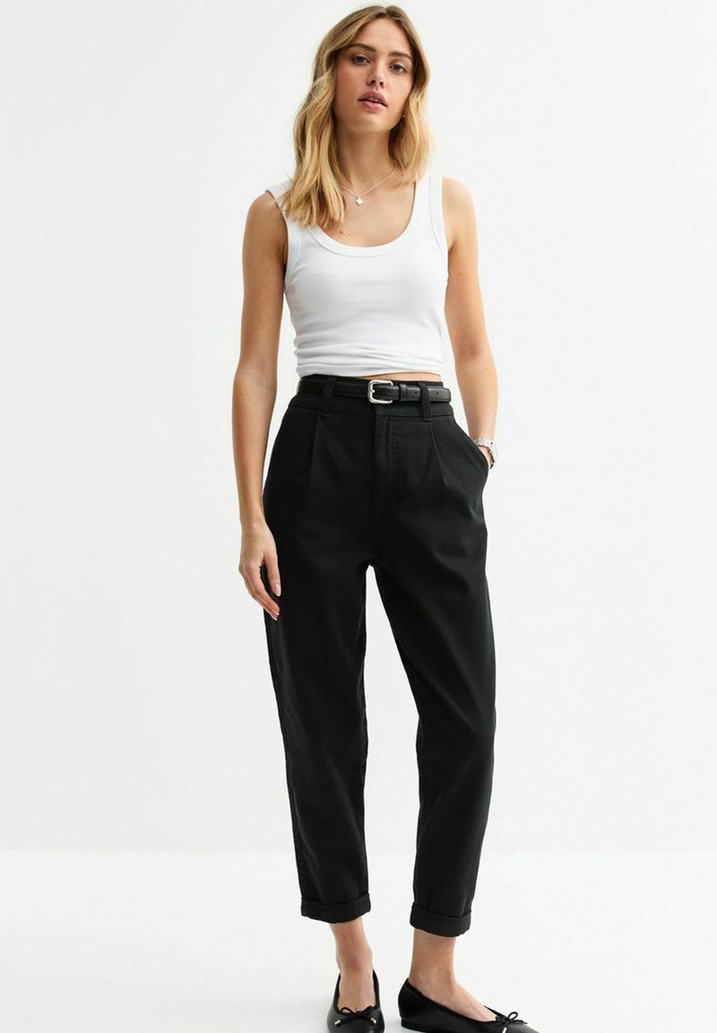 New Look - BELTED TAPERED - Chinos - black, Enlarge