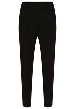 Zwarte taillepantalon met een slim fit, met een flatte voorkant, een gladde textuur en zonder zichtbare zakken of versieringen.