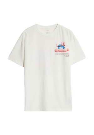 FLAMINGO STITCH GRAPHIC - Print T-shirt - ivory