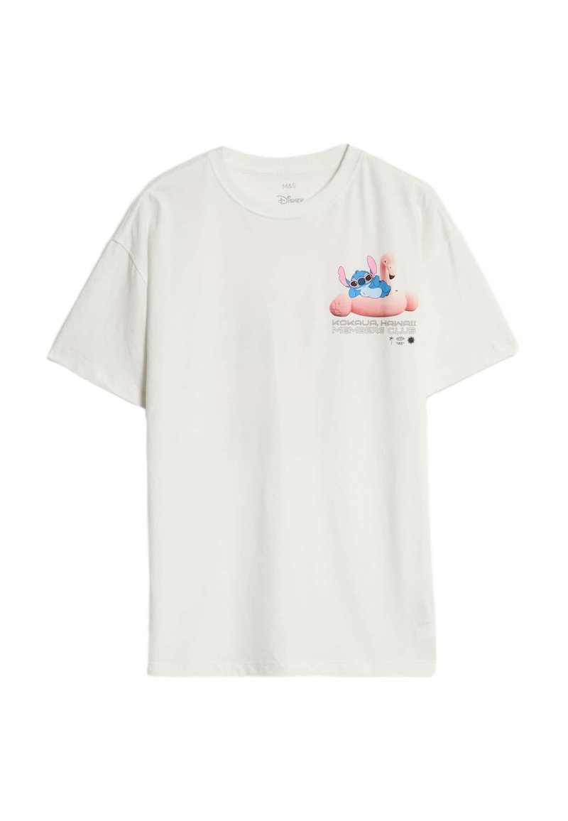 Marks & Spencer FLAMINGO STITCH GRAPHIC - Camiseta estampada - ivory