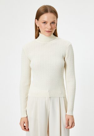 Koton HIGH NECK - Stickad tröja - beige