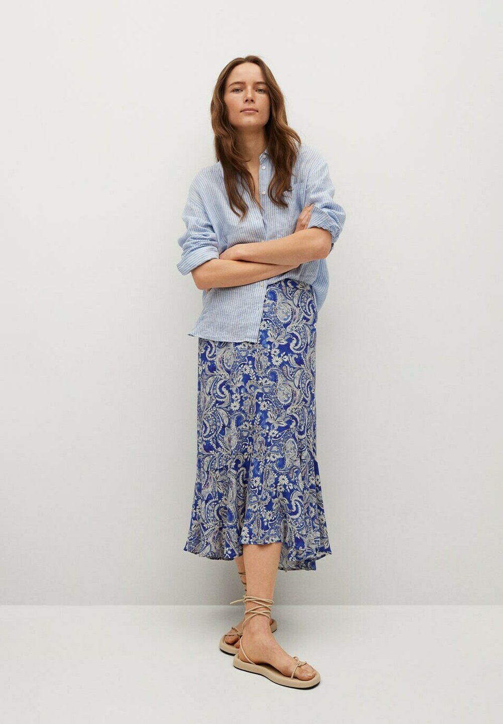 Mango DANIELA - A-line skirt - blauw 