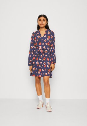 VILA VIRIKKI V NECK SHORT DRESS - Φόρεμα ημέρας - navy blazer