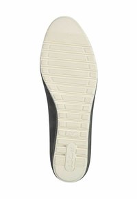 Textured gray sneaker outsole with white rubber sole. Features horizontal grooves for traction and a logo embossed near the heel. Size 37.