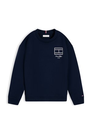 Tommy Hilfiger, OUTLINE FLAG GRAPHIC UNISEX - Sweatshirt - dark night navy