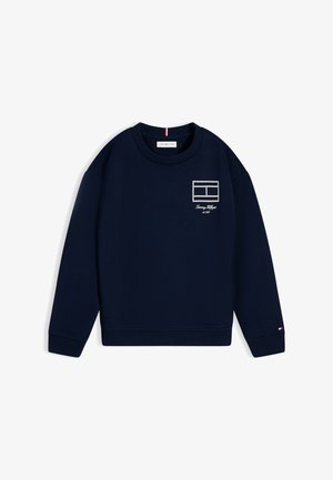 Tommy Hilfiger, OUTLINE FLAG GRAPHIC UNISEX - Sweater - dark night navy