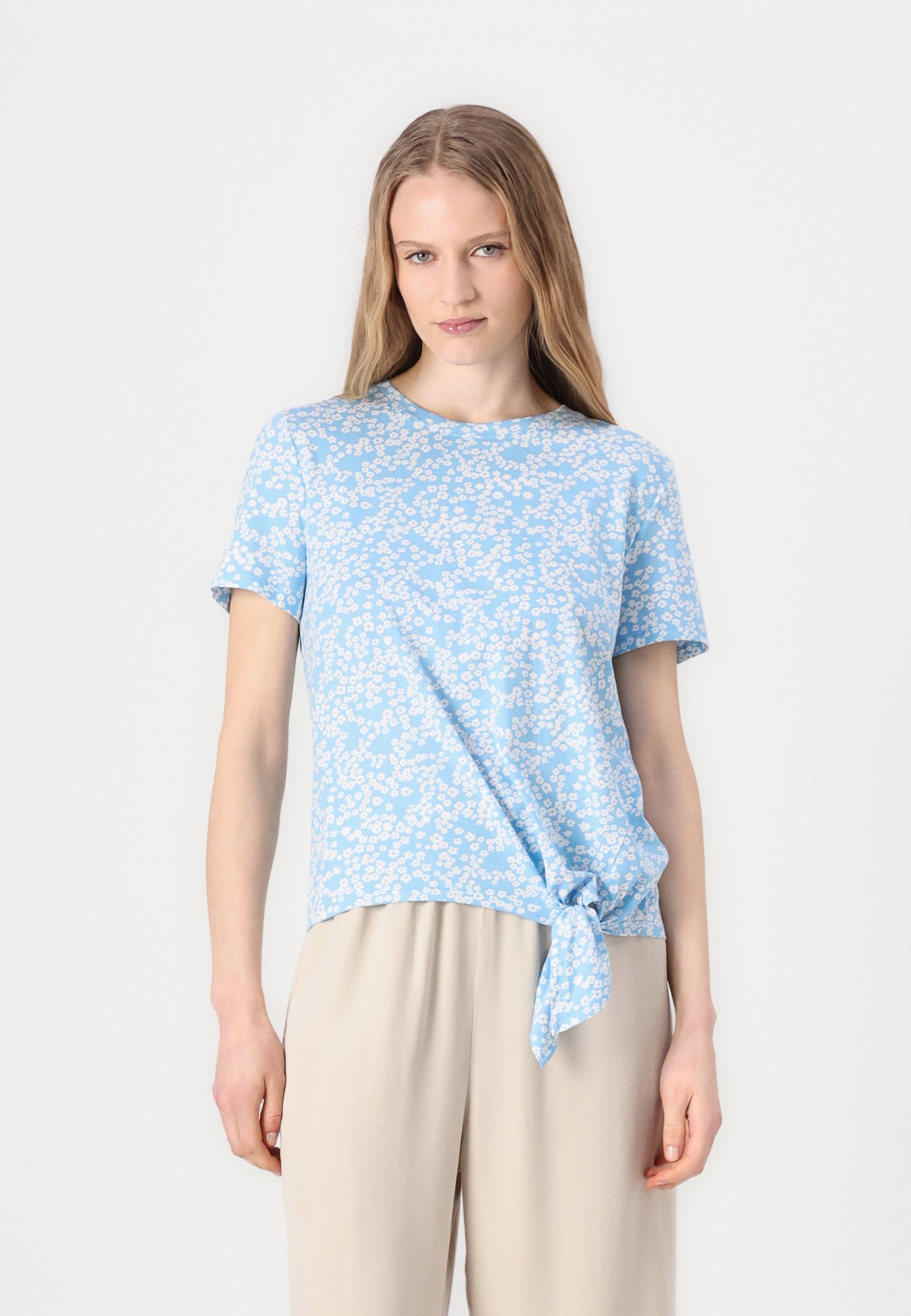 TOM TAILOR Denim Maglietta Donna Con Stampa - Slim Fit In Cotone Sostenibile - Casual