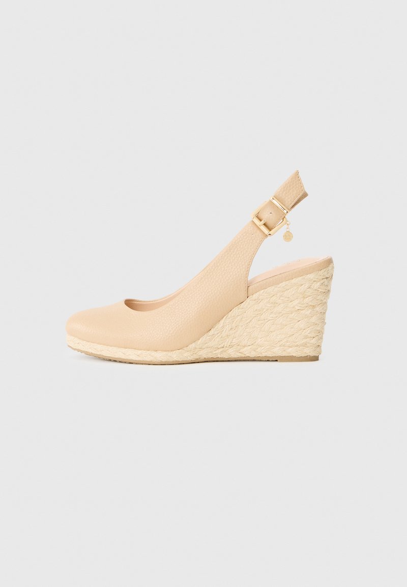 Dune London Sandalen met sleehak beige