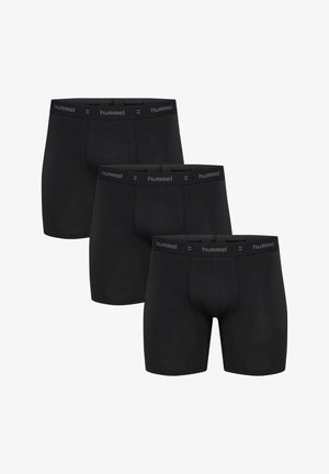Svarta boxershorts i bomull, trepack, med en bekväm elastisk midjeresår med varumärkets namn. Mjuk textur och åtsittande design.