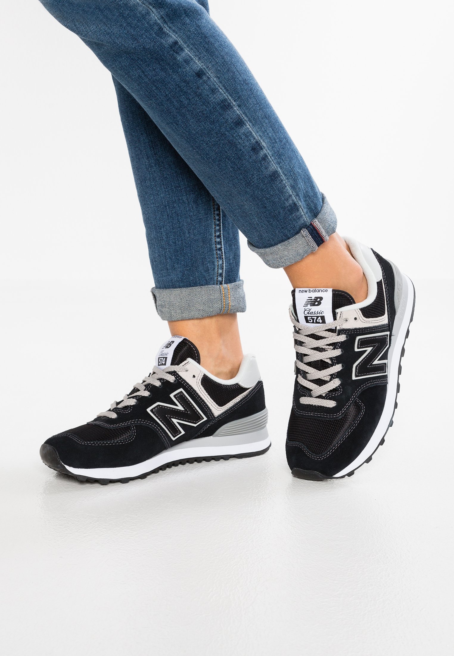 New Balance Wl574 Sneaker Low Black Schwarz Zalando De