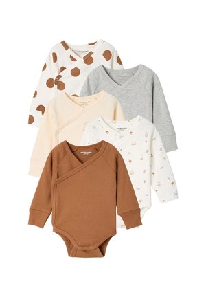 Vertbaudet, VERTBAUDET 5ER-PACK WICKELBODYS BABY LANGÄRMLIG - Body - karamell