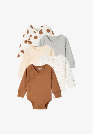 Vertbaudet, VERTBAUDET 5ER-PACK WICKELBODYS BABY LANGÄRMLIG - Body - karamell