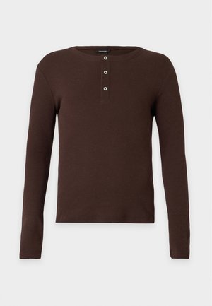 YOURTURN, UNISEX MUSCLE FIT - Μπλούζα με μακριά μανίκια - dark brown