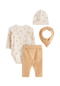 Lindex SET 4 PCS WRAP - Kootud müts - beige