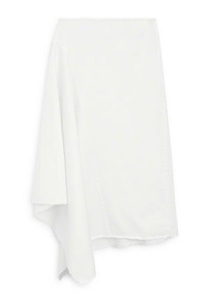 Massimo Dutti ASYMMETRIC MIDI - Jupe trapèze - white