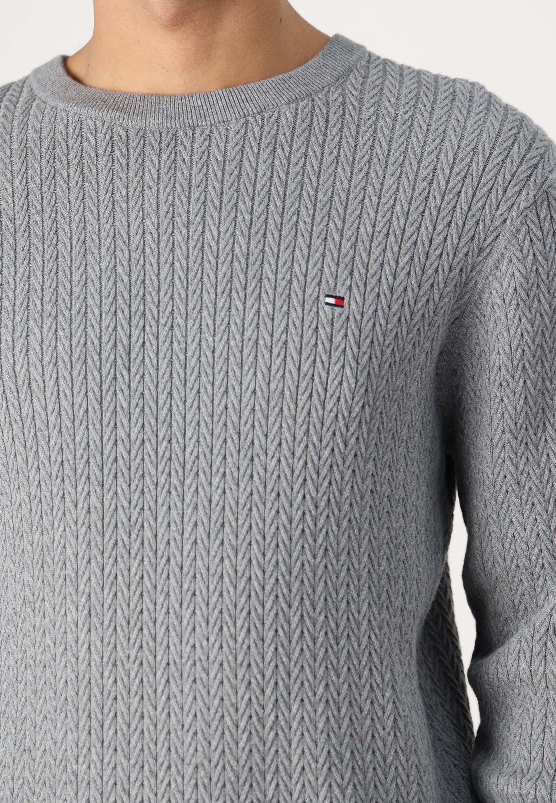 ★★ ★★ Herringbone Structure Crewneck Sweate Heritage Cotton Ribbed Sweater For Men | J.Crew