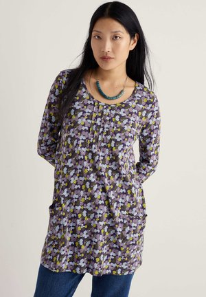 Bluză cu mânecă lungă - multi collaged anemone dark violet