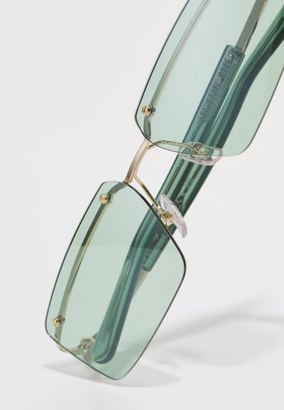 GCDS UNISEX - Zonnebril - gold-coloured /green