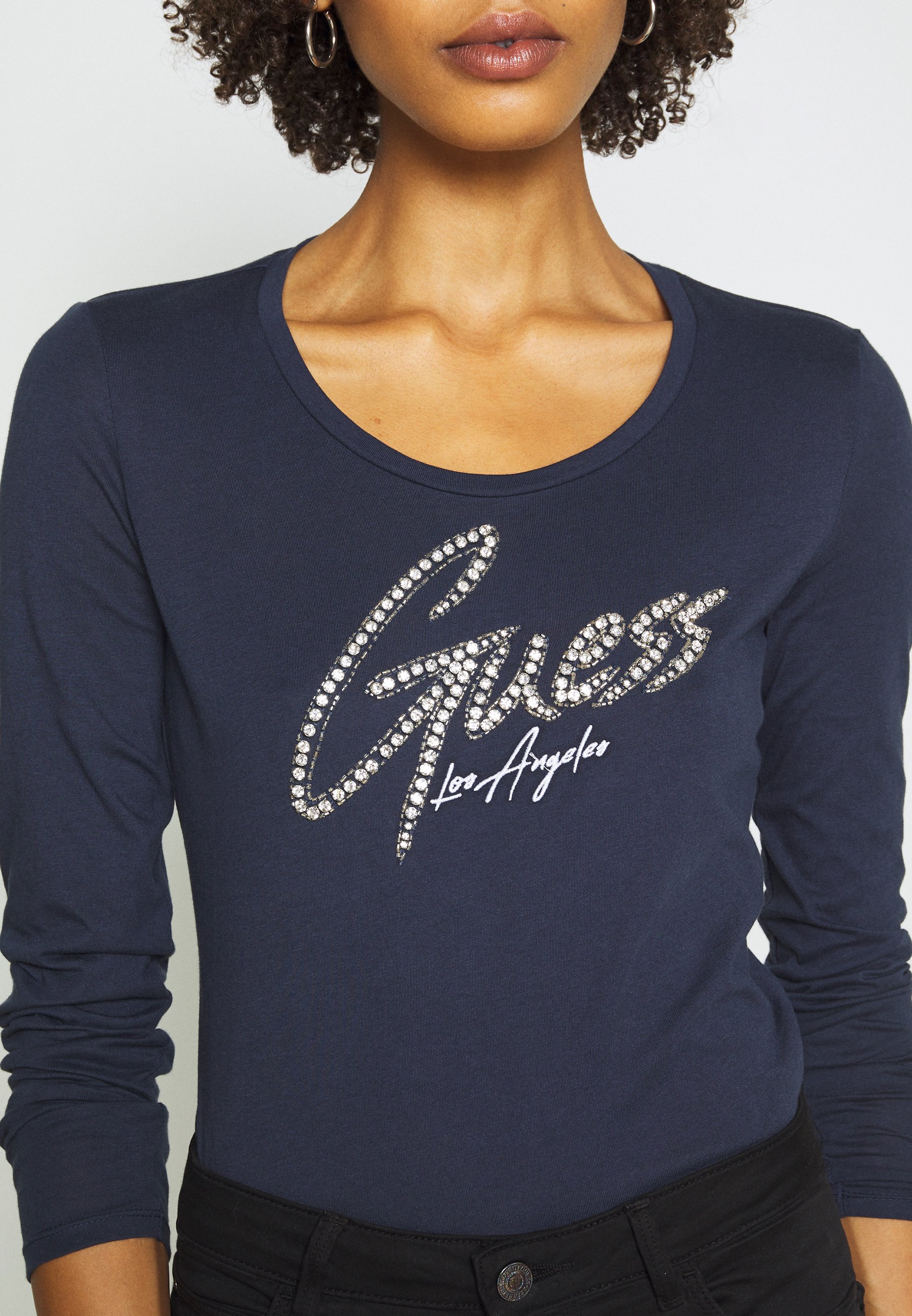 Guess CAMILLA Topper langermet blue navy Zalando.no Guess ICON TEE - Topper langermet - blue navy