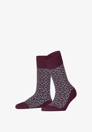 Esprit, WINTER PLAID SOCKEN - Sokken - merlot