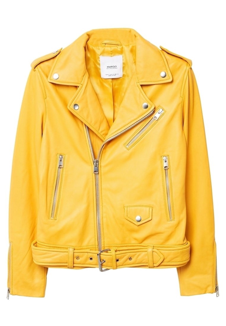 Mango Veste en cuir mustard yellow/moutarde (Seconde main