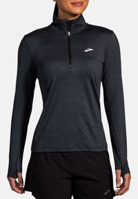 Brooks - DASH 1/2 ZIP 2.0 - Pikkade varrukatega topp - htr black Väikepilt 1