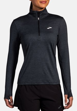 Brooks DASH 1/2 ZIP 2.0 - Top s dlouhým rukávem - htr black