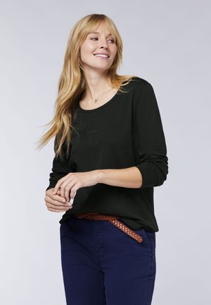 Polo Sylt im Label-Design - Langarmshirt - black beauty