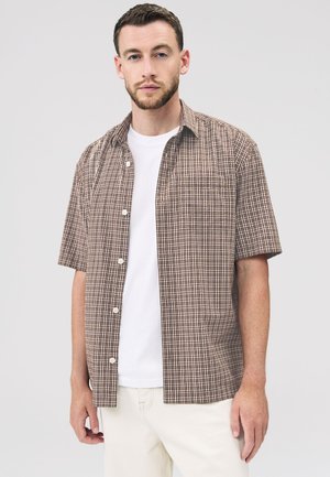 REGULAR FIT - SHORT SLEEVE MICRO CHECK - Ing - brown