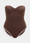 BEACH BOUND RING FRONT BANDEAU ONE PIECE - Maudymosi kostiumėlis - dark chocolate