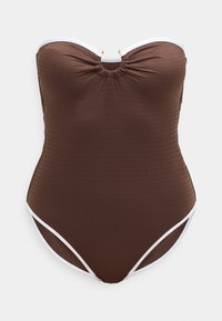 BEACH BOUND RING FRONT BANDEAU ONE PIECE - Fato de banho - dark chocolate