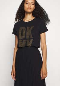 DKNY FOUNDATION PULL ON PLEATED - A-line skjørt - black