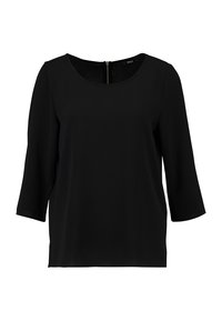 Svart kortärmad topp med rund halsringning och dragkedja bak. Tillverkad av ett smidigt tyg med avslappnad passform.