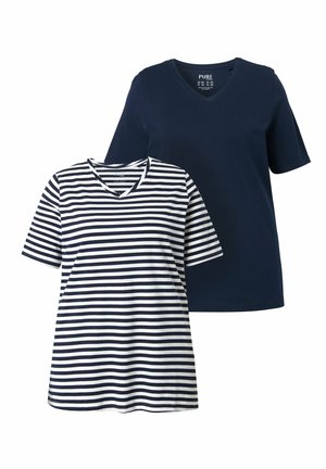 2 PACK STRIPED TEES - T-Shirt print - classic black