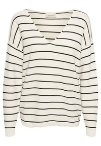 Cream CRSILLAR - Strickpullover - eggnog black stripe