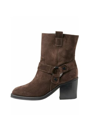 Cowboy/biker ankle boot - mocca