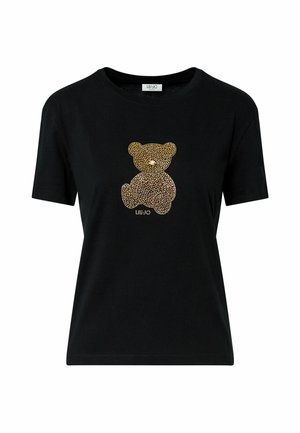 LIU JO, LIU JO T-SHIRT WITH JEWEL EMBELLISHMENTS - T-shirt imprimé - black