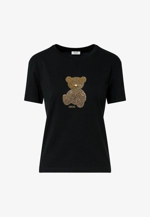 LIU JO, LIU JO T-SHIRT WITH JEWEL EMBELLISHMENTS - T-shirt imprimé - black