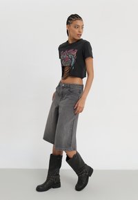 Even&Odd Print T-shirt - anthracite