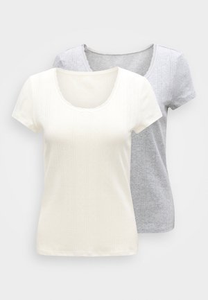 2 PACK - Nattøj trøjer - grey/white